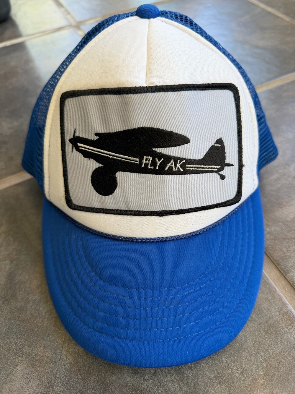 Fly Alaska blue trucker hat Super Cup Airplane